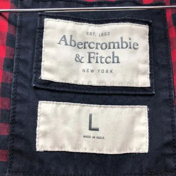 Abercrombie & Fitch Utility Military Heavy Jacket Womens Large Twill Zip Navy - Picture 3 of 11